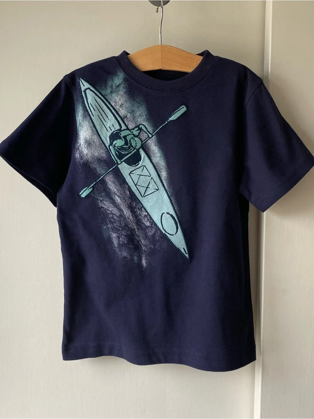 Kayak Shirt Size 5 Gymboree Navy Blue NWOT Boat River Ocean Beach Sporty Cotton